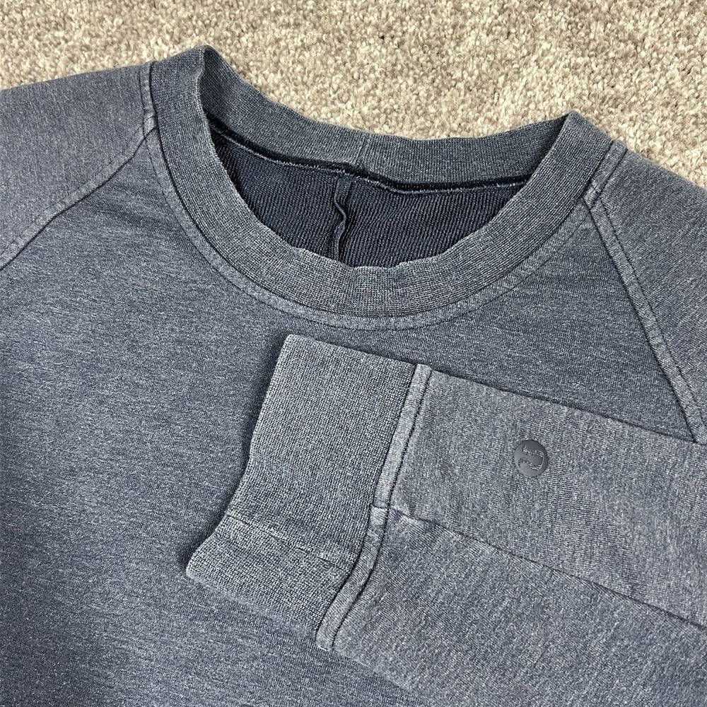 Lululemon City Sweat Crew Sweatshirt Stretch French Terry Mens Large Blue Navy